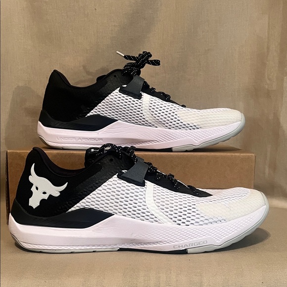 Under Armour Project Rock Charged Training Shoes black/white 12 mens main image 3